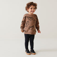 Load image into Gallery viewer, Tan Brown Dino Print Character Sweatshirt and Legging Set (3mths-6yrs)
