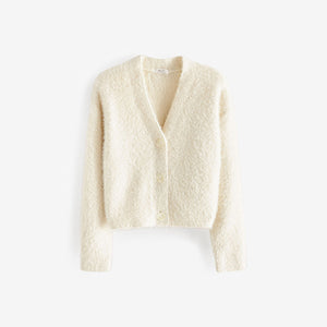 Ecru White Fluffy Cardigan (3-12yrs)