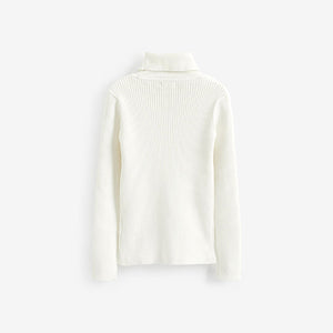 Ecru Marl Roll Neck Jumper (3-16yrs)