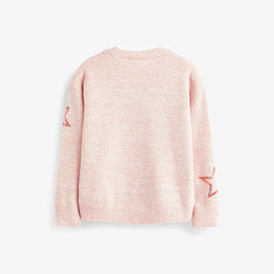 Pink Sequin Unicorn Knitted Jumper (3-12yrs)