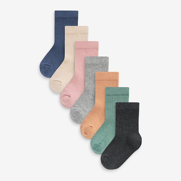 Minerals Cotton Rich Fine Rib Socks 7 Pack