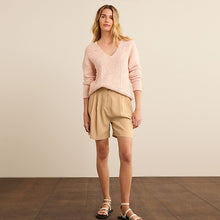 Load image into Gallery viewer, Pink Stitchy V-Neck Jumper
