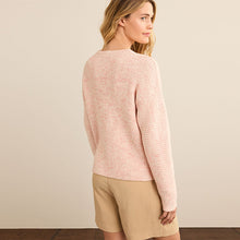 Load image into Gallery viewer, Pink Stitchy V-Neck Jumper
