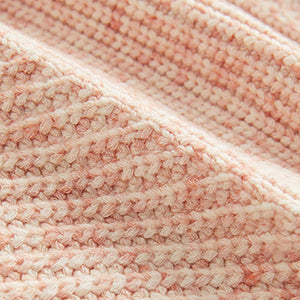 Pink Stitchy V-Neck Jumper