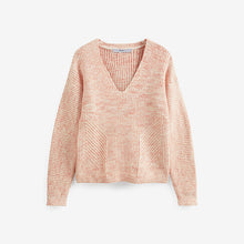 Load image into Gallery viewer, Pink Stitchy V-Neck Jumper
