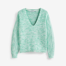 Load image into Gallery viewer, Light Blue Stitchy V-Neck Jumper
