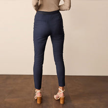 Load image into Gallery viewer, Navy Blue Zipped Detail Skinny Trousers
