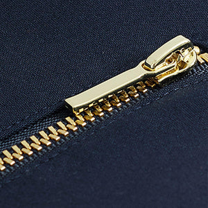 Navy Blue Zipped Detail Skinny Trousers