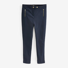 Load image into Gallery viewer, Navy Blue Zipped Detail Skinny Trousers
