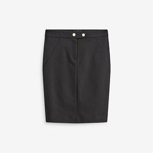 Black Hardware Detail Mini Skirt