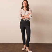 Load image into Gallery viewer, Black Zipped Detail Skinny Trousers
