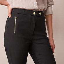 Load image into Gallery viewer, Black Zipped Detail Skinny Trousers
