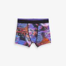Load image into Gallery viewer, Black/Purple Football Trunks 5 Pack (3-12yrs)
