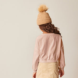 Pink Boxy Long Sleeve Cuffed Sweat Top (3-12yrs)