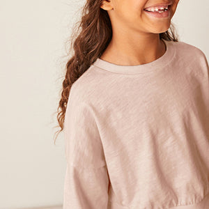 Pink Boxy Long Sleeve Cuffed Sweat Top (3-12yrs)