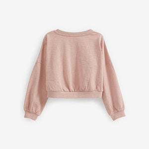 Pink Boxy Long Sleeve Cuffed Sweat Top (3-12yrs)