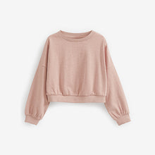 Load image into Gallery viewer, Pink Boxy Long Sleeve Cuffed Sweat Top (3-12yrs)
