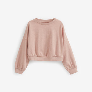 Pink Boxy Long Sleeve Cuffed Sweat Top (3-12yrs)