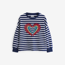 Load image into Gallery viewer, Sequin Heart Long Sleeve T-Shirt (3-16yrs)
