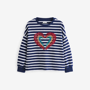 Sequin Heart Long Sleeve T-Shirt (3-16yrs)