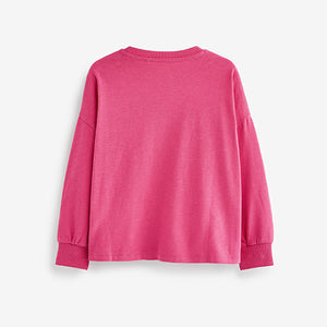 Pink Studded Star Cuffed Long Sleeve T-Shirt (3-12yrs)