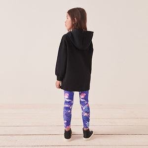 Black/Purple Butterfly Hoodie & Leggings Set (3-12yrs)