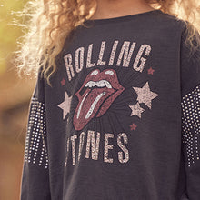 Load image into Gallery viewer, Charcoal Grey Rolling Stones Long Sleeve T-Shirt (3-12yrs)
