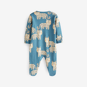 Blue Baby Sleepsuits 3 Pack (0mths-2yrs)