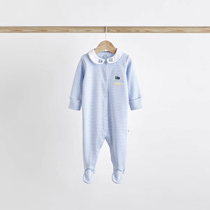 Blue/White Baby Sleepsuits 3 Pack (0-18mths)