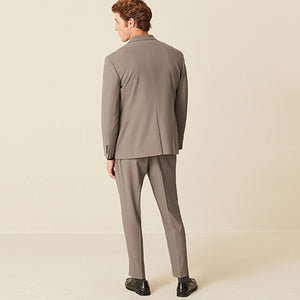 Taupe Skinny Fit Motionflex Stretch Suit: Trousers