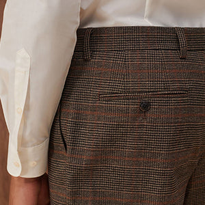 Brown Check Suit Trousers