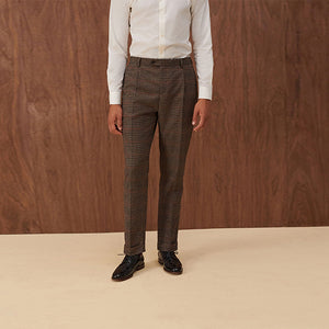 Brown Check Suit Trousers