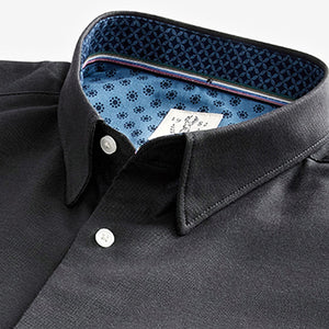 Charcoal Grey Stretch Oxford Long Sleeve Shirt