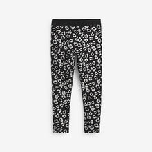 Load image into Gallery viewer, Black /Silver Glitter Animal Printed Leggings (3-12yrs)
