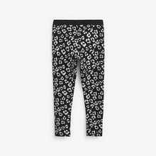 Load image into Gallery viewer, Black /Silver Glitter Animal Printed Leggings (3-12yrs)
