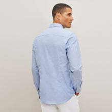Load image into Gallery viewer, Light Blue Stretch Oxford Long Sleeve Shirt
