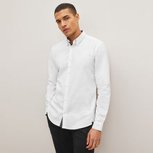 Load image into Gallery viewer, White Stretch Oxford Long Sleeve Shirt
