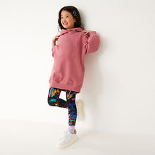 Load image into Gallery viewer, Black/Purple/Purple Multi Splat Print Printed Leggings (3-12yrs)
