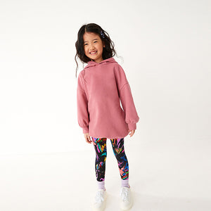 Black/Purple/Purple Multi Splat Print Printed Leggings (3-12yrs)