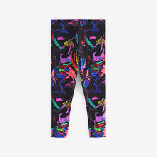 Load image into Gallery viewer, Black/Purple/Purple Multi Splat Print Printed Leggings (3-12yrs)
