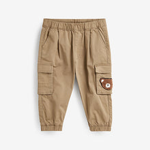 Load image into Gallery viewer, Tan Brown Bear Cargo Trousers (3mths-6yrs)
