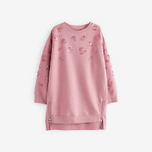 Load image into Gallery viewer, Pink Animal Sequin Soft Jumper Dress (3-12yrs)
