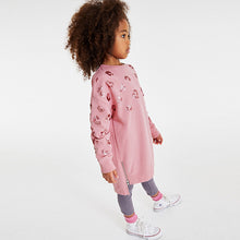 Load image into Gallery viewer, Pink Animal Sequin Soft Jumper Dress (3-12yrs)
