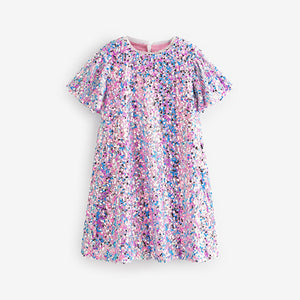 Pink/Blue/Silver Sequin Dress (3-12yrs)