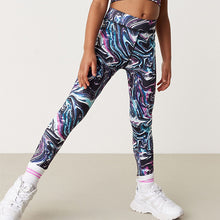 Load image into Gallery viewer, Pink/Blue/Marble Swirl Sports Leggings (3-12yrs)
