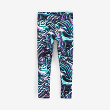 Load image into Gallery viewer, Pink/Blue/Marble Swirl Sports Leggings (3-12yrs)
