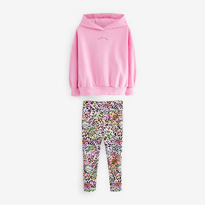 Pink Embroidered Animal Hoodie and Legging Set (3-12yrs)