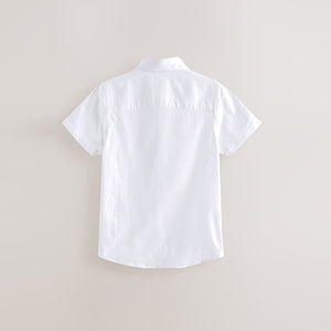 White 100% Cotton Tipped Collar Shirt (3-12yrs)