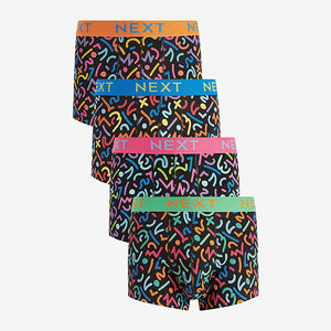 Bright Dot Dash Pattern Hipsters 4 Packs