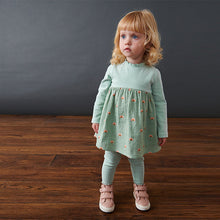 Load image into Gallery viewer, Mint Green Dress &amp; Legging Set (3mths-6yrs)
